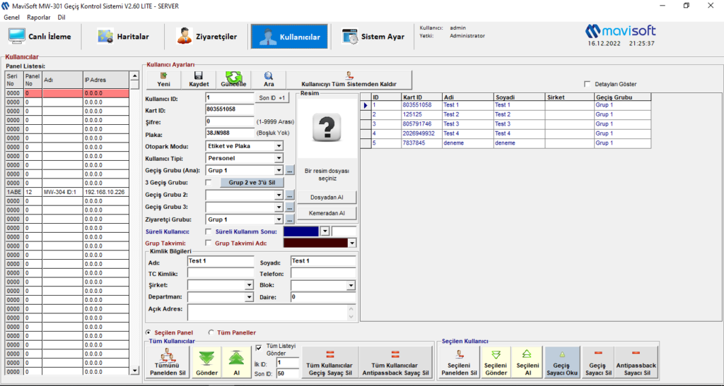 Geçiş Kontrol Sistemleri Yazılım Desteği